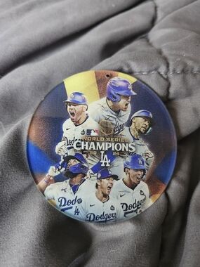 Los Angeles Dodgers 2024 World Series Champions Button - Blue & Gold